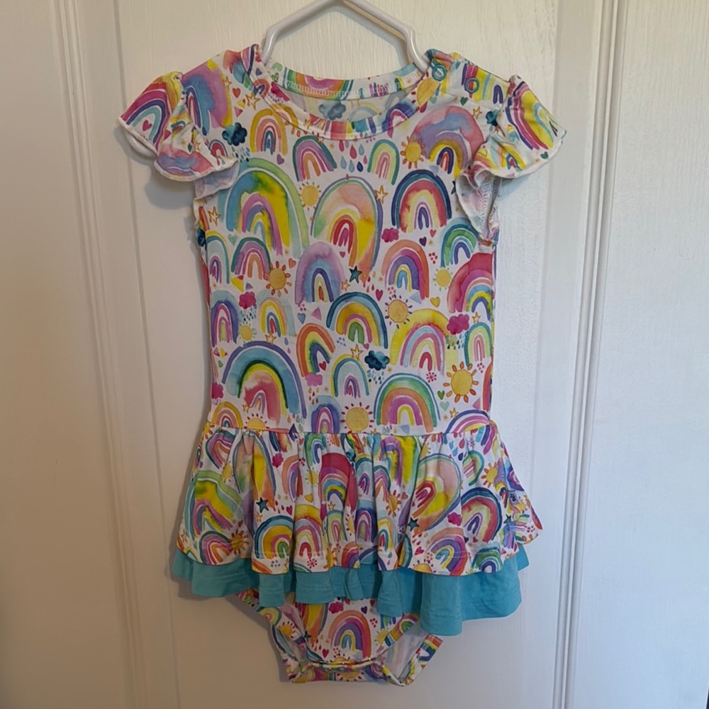 Birdie Bean bamboo Colorful Rainbow Baby Romper 18-24 months